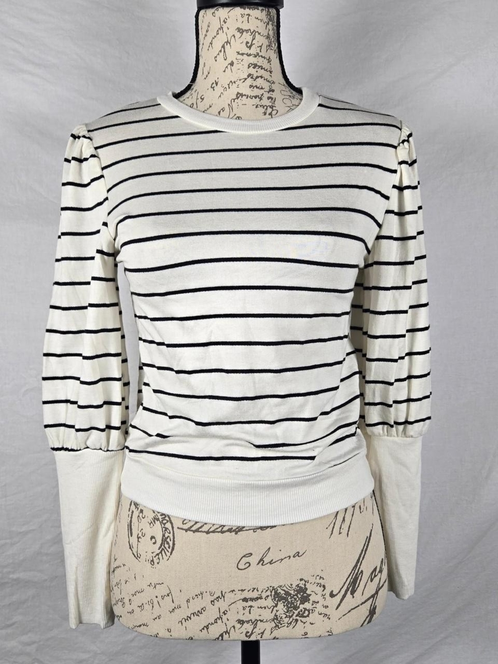 Urban Renewal Striped Puffed Sleeve Knit Sweater